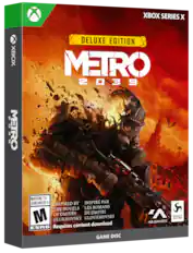 XBOX SERIES X
XBOX 2039 METRO
DELUXE EDITION METRO 2039
MATURE 17+ JEUNES ADULTES 17+
INSPIRED BY THE NOVELS OF DMITRY GLUKHOVSKY
INSPIRÉ PAR LES ROMANS DE DMITRI GLUKHOVSKI
Requires content download
GAME DISC
DEEP SILVER 4A GAMES