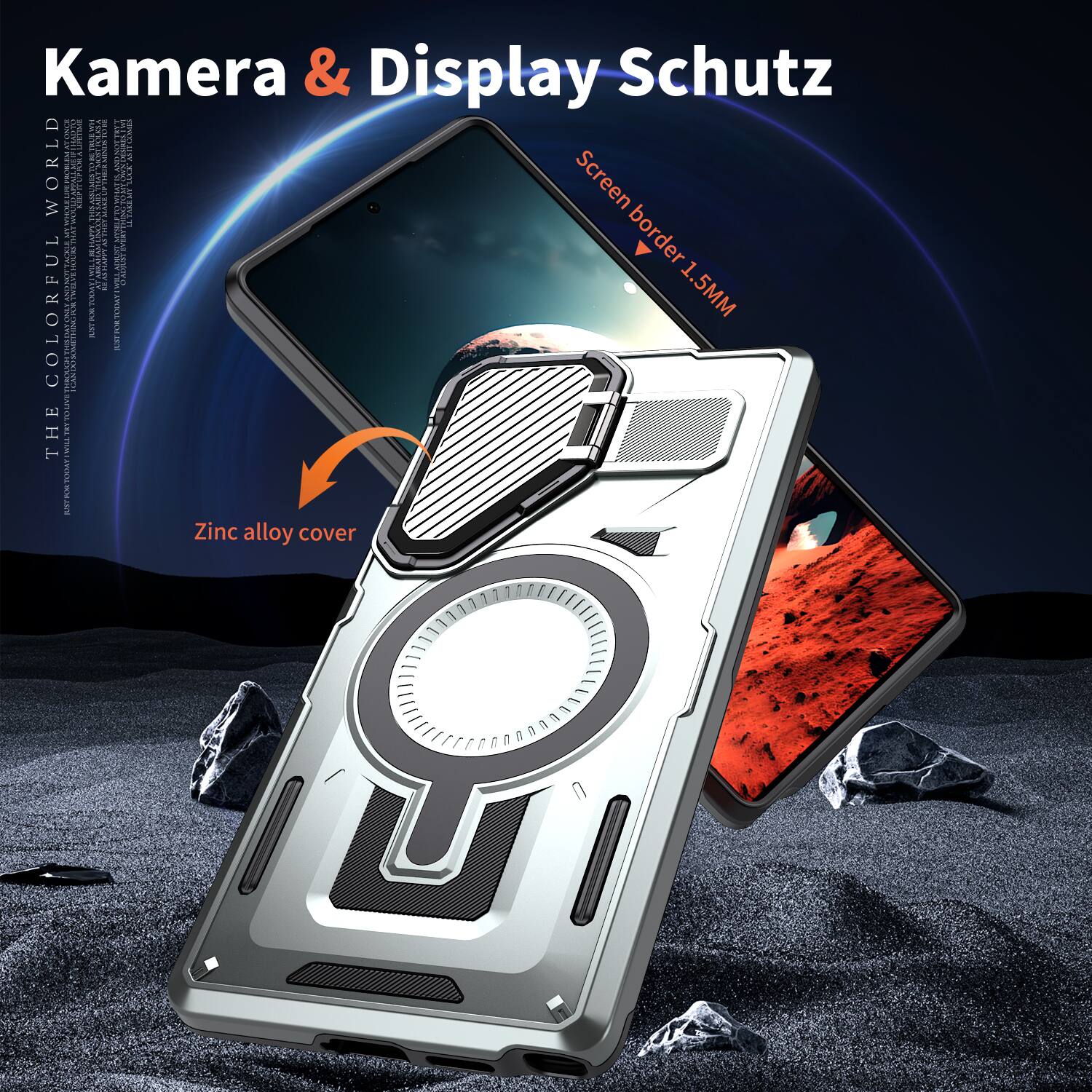 Kamera & Display Schutz  
LIFETIME COMICS WORLD  
Screen border 1. - 1.5MM  
COLORFUL TOEM TIRMY  
FOR JUST REAL JUST E LIVE TO THE WILL TRY TRY T WEL TODAY POS POST  
Zinc alloy cover