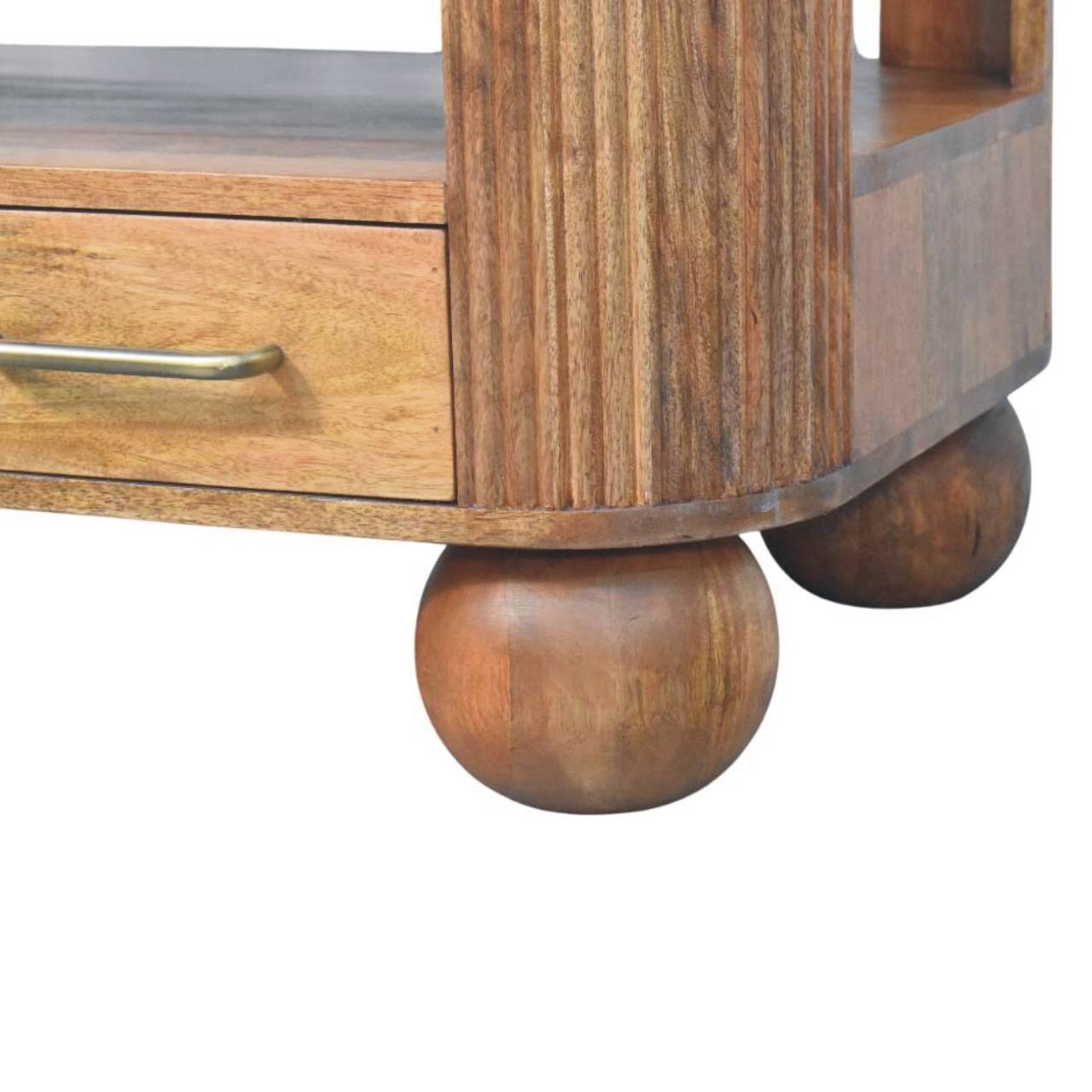 Alt View 4. Artisan Furniture - Artisan Furniture Solid Wood Briarwood Fluted Coffee Table, 2 Drawers, Brown - Brown.
