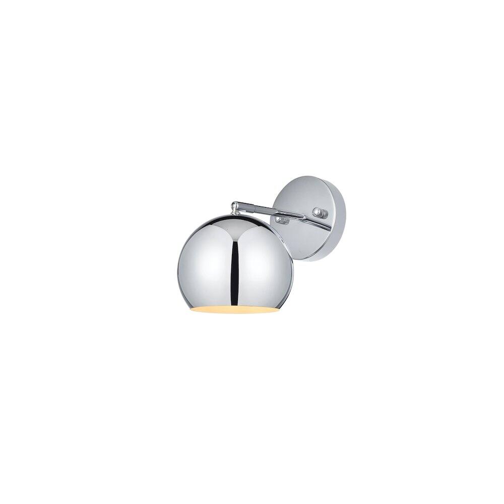 Angle. Living District - Othello 6 Inch Wall Sconce in Chrome - Chrome.