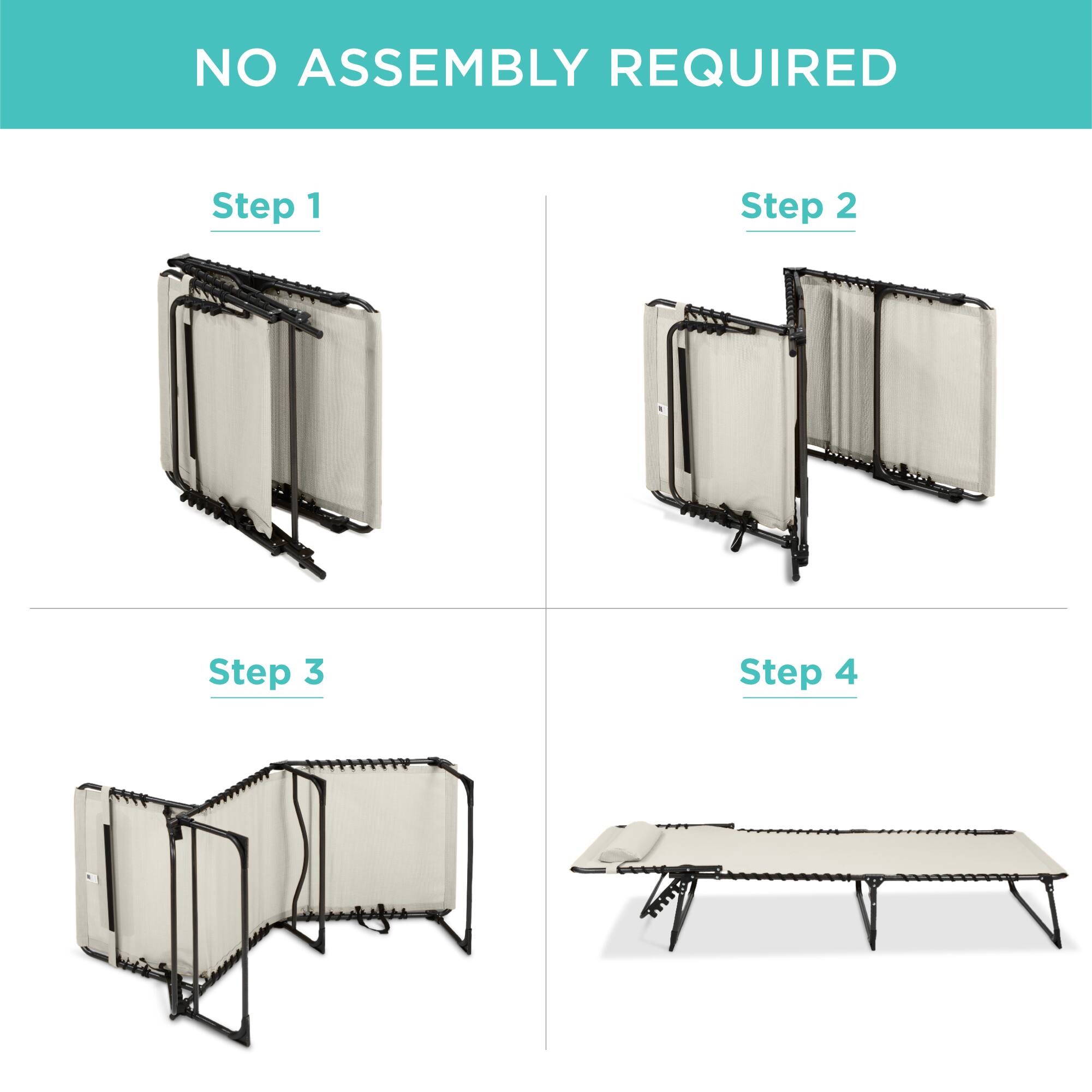 NO ASSEMBLY REQUIRED

Step 1

Step 2

Step 3

Step 4