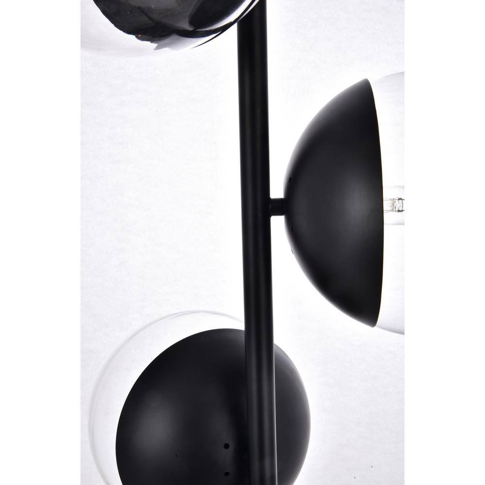 Back. Living District - Eclipse 3 Lights Black Floor Lamp With Clear Glass - Black And Clear.