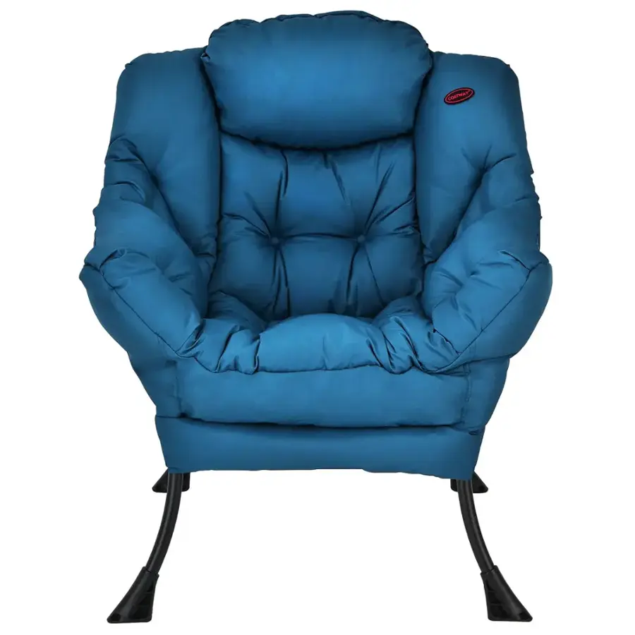 Alt View 18. Costway - Modern Polyester Lazy Sofa Chair with Side Pocket - Navy.