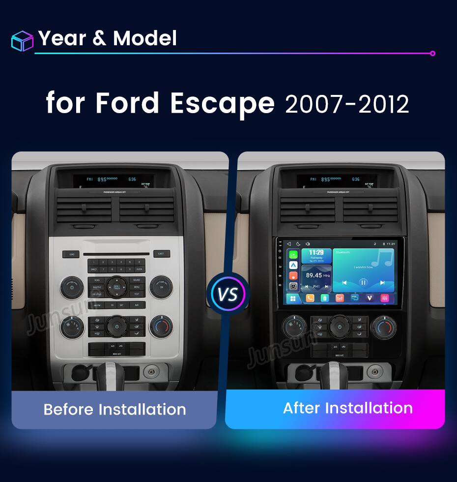 Year & Model  
for Ford Escape 2007-2012  

FMI  
895 000000  
6:36  

FAI  
895 000000  
636  

SANDGER ARIMAGON  
I 11.21  
11:29 Chalmark LACT 50 I : A 1 - Twonde Now CORD Y - 1 1 - 89.45 Mie 100 SOUND VITA Y Y XFU WW K FMI 2015 NF VS V Junsue 1 24  

Junsun MAX Before Installation After Installation