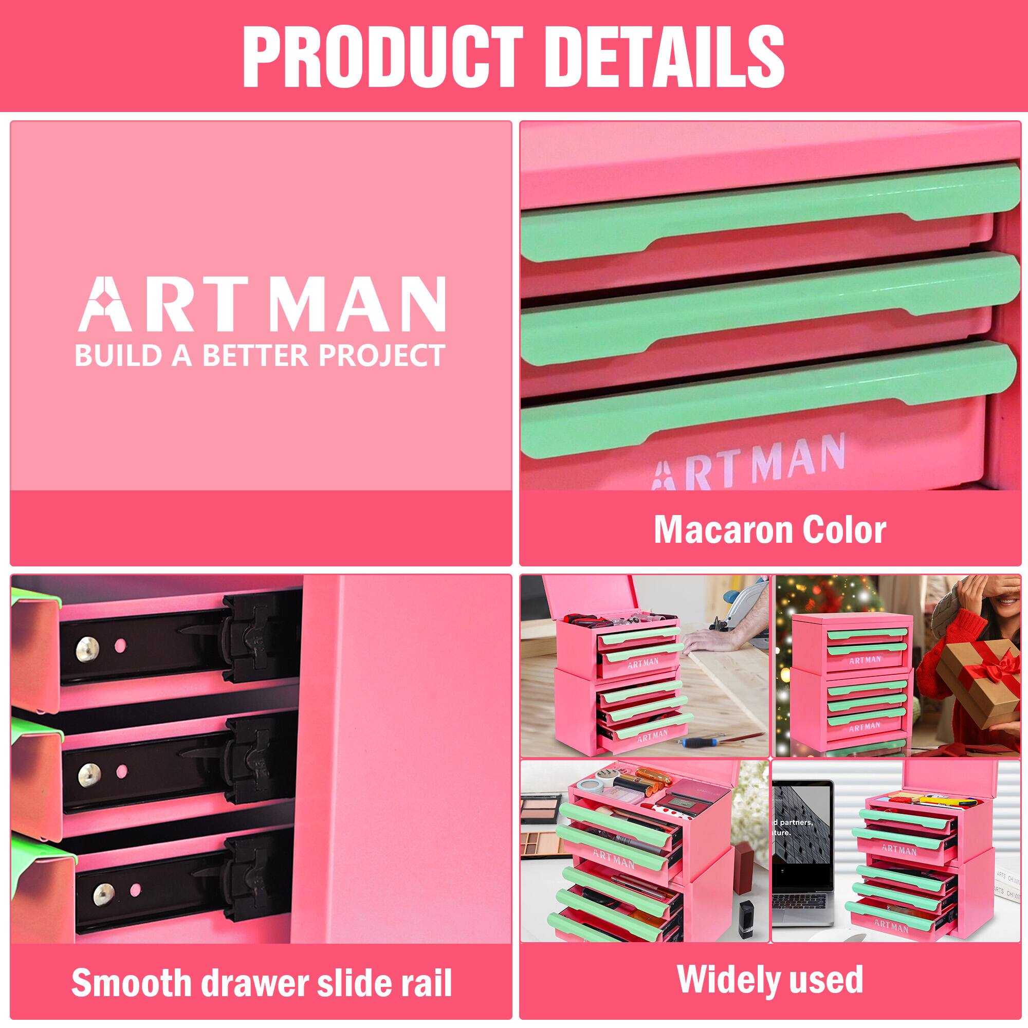 PRODUCT DETAILS

ART MAN  
BUILD A BETTER PROJECT

Macaron Color

Smooth drawer slide rail

Widely used