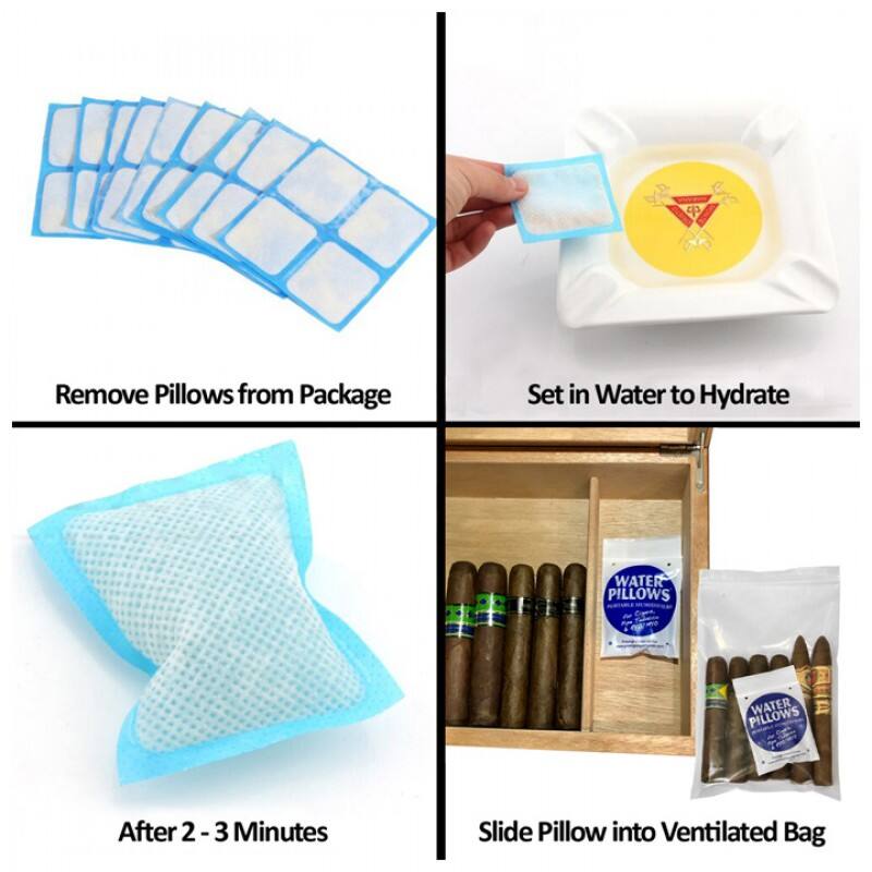 Remove Pillows from Package

Set in Water to Hydrate

After 2-3 Minutes

Slide Pillow into Ventilated Bag