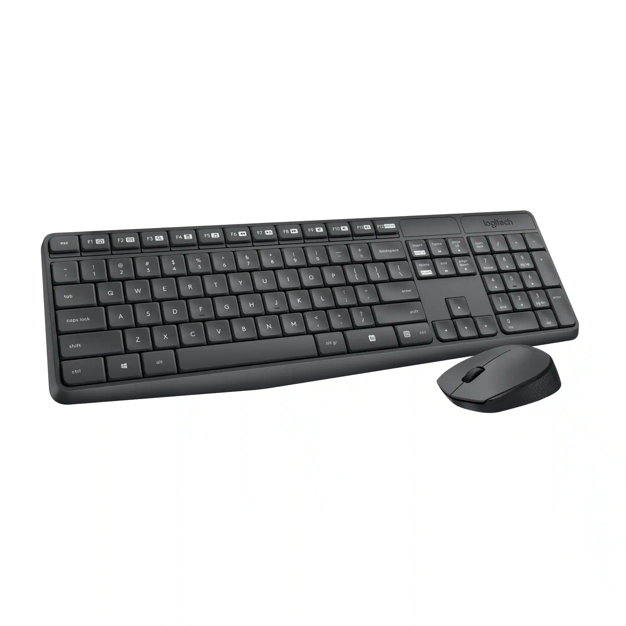 Logitech - MK235 Wireless Membrane Keyboard and Optical Mouse Bundle for PC - Black