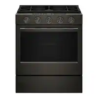 KitchenAid - 5.0 Cu. Ft. Slide-In Gas Range with Convection Cooking Modes and 2-in-1 Burner - Black Ore - Front_Zoom