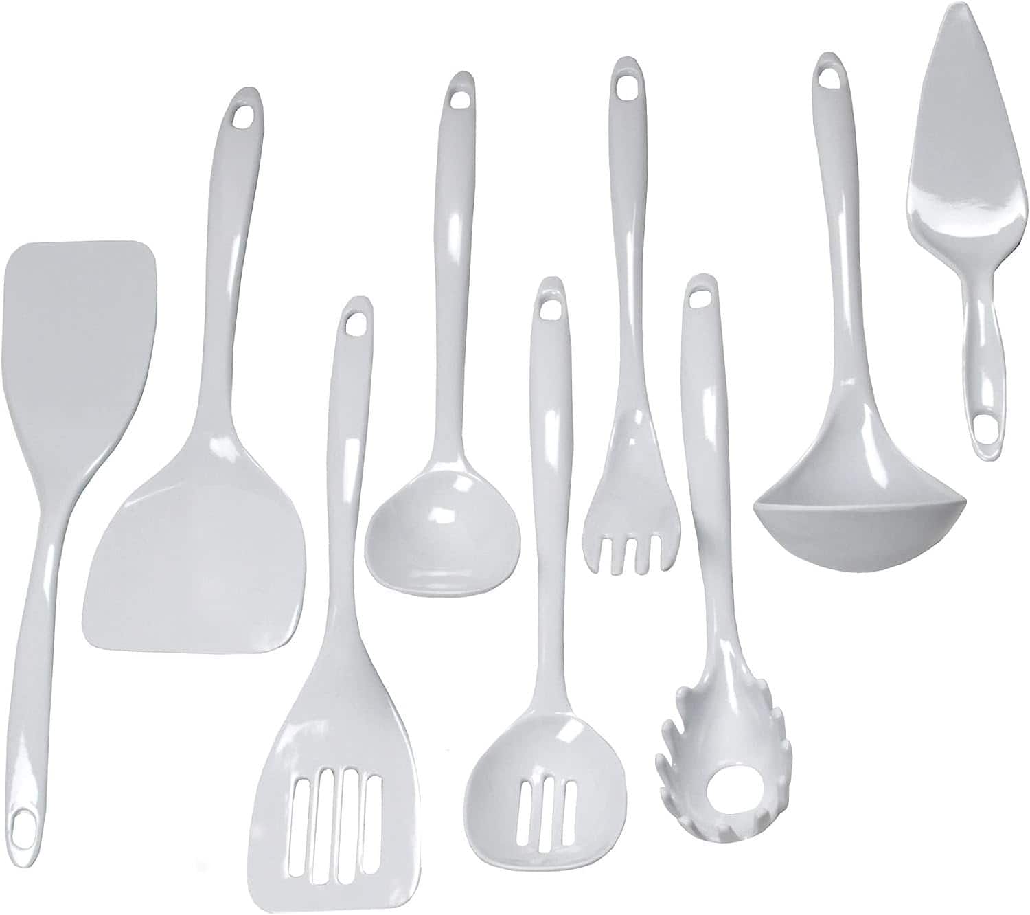 Chef Craft - Basic Melamine Kitchen Tool and Utensil Set, 9 Piece - White