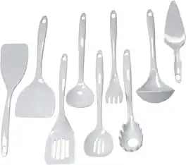 Chef Craft - Basic Melamine Kitchen Tool and Utensil Set, 9 Piece - White