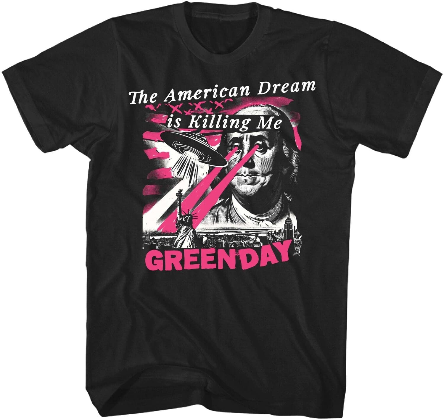 PopMarket - Green Day - Green Day - American Dream Abduction T-Shirt - Large Black 23GD350A3 - APPAREL - Multicolor price history on PriceWatchPro