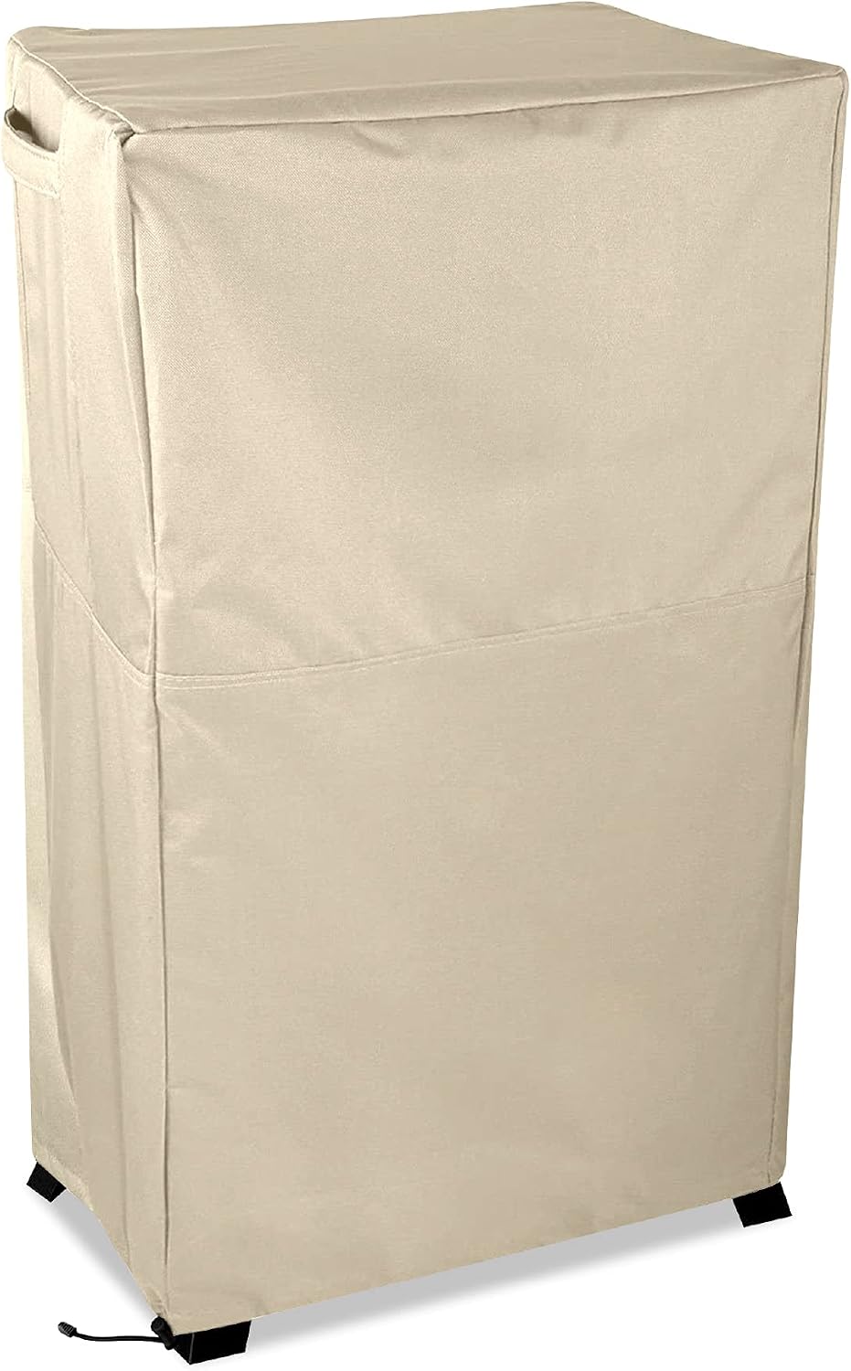 Back. KHOMO GEAR - Panther Series - Heavy Duty Outdoor Black Smoker Cover Protector 17" x 20" x 35.5" - Beige.