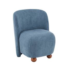 Boyel Living - Modern Low Back Upholstered Armless Living Room Chairs with Round Pine Wood Feet for Small Living Spaces - Blue