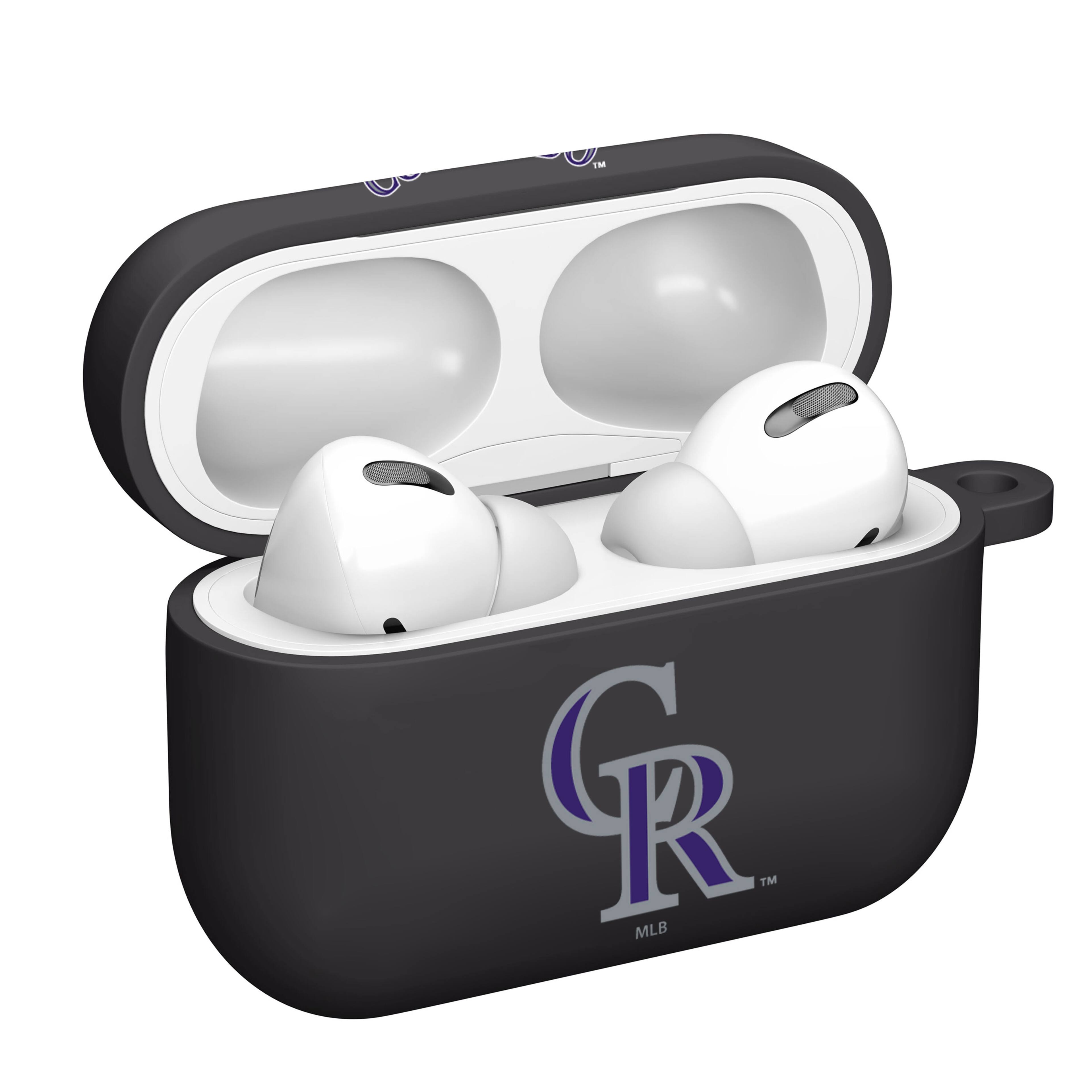 Alt View 1. Artinian - Colorado Rockies AirPods Pro Silicone Case Cover - Black.