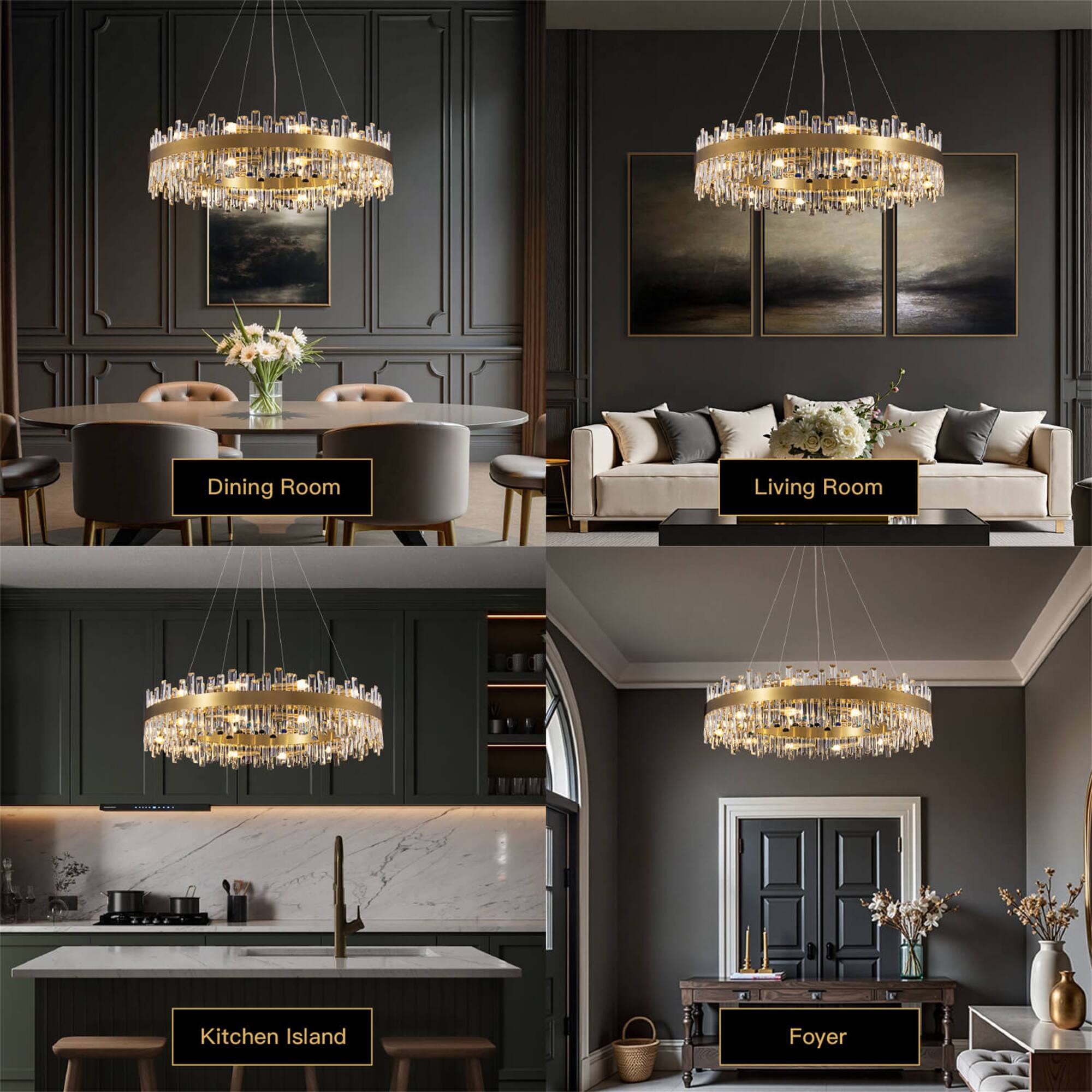 Dining Room  
Living Room  
Kitchen Island  
Foyer