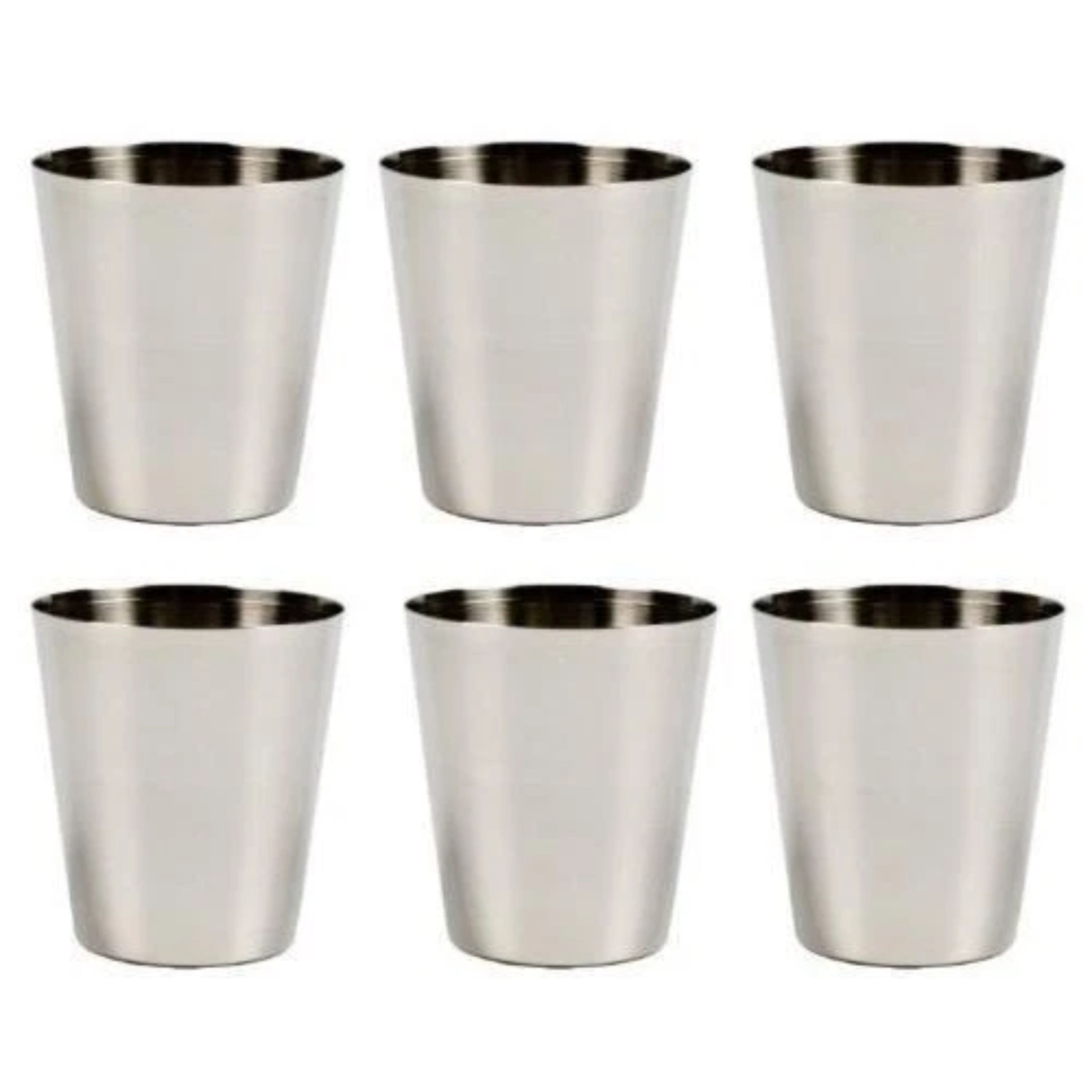 Kitcheniva - Stainless Steel Shot Glass Glasses 30ml Set 6 Pack - Silver