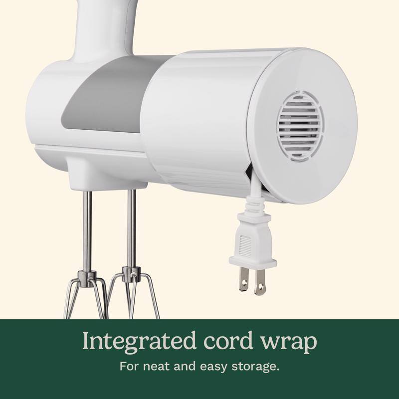 Integrated cord wrap  
For neat and easy storage.