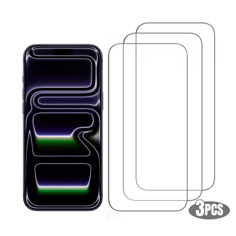 3-Pack Qixxronics iPhone 17 Pro Max Screen Protector Tempered Glass HD Glass Film Protector - Clear