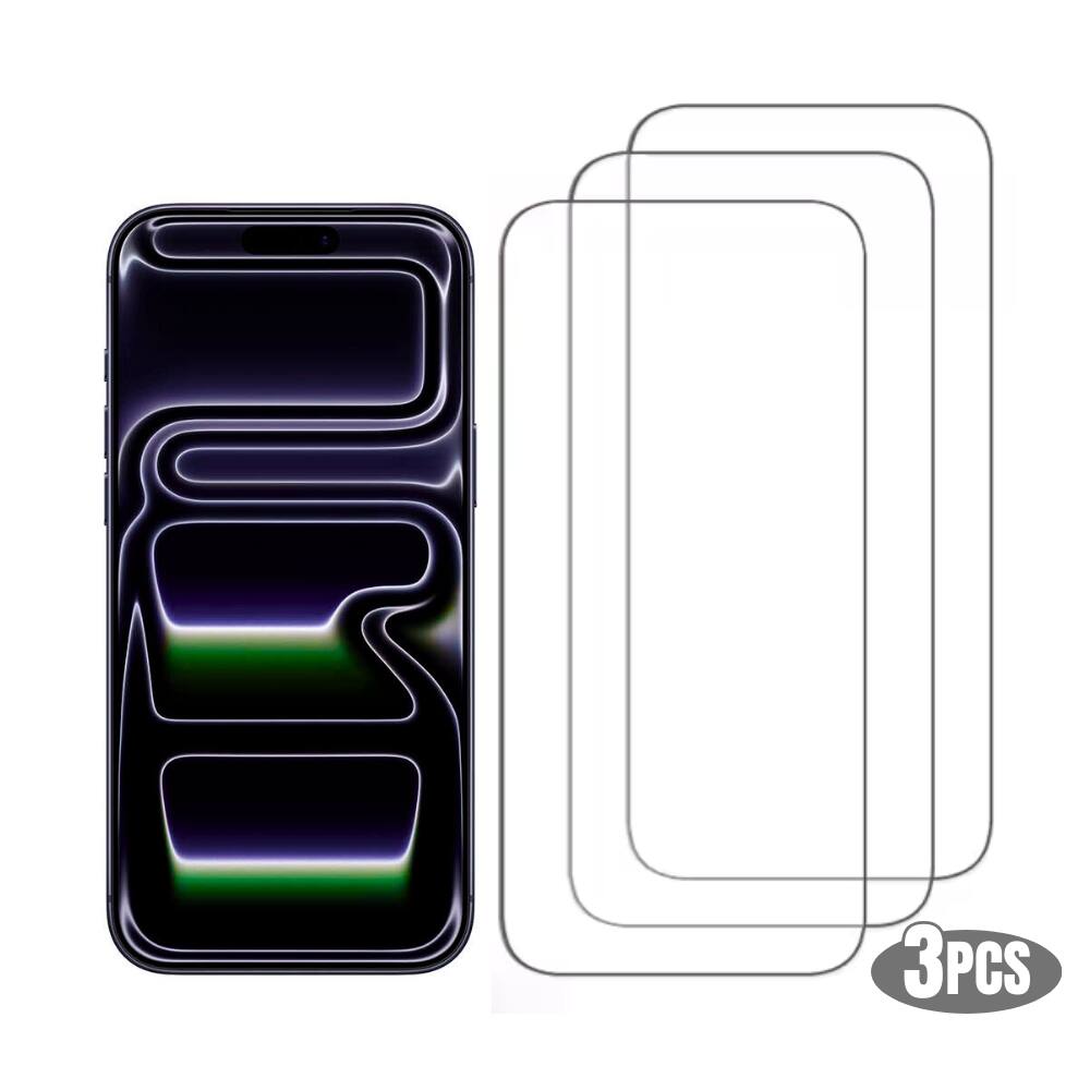 Front. Qixxronics - 3-Pack Qixxronics iPhone 17 Pro Max Screen Protector Tempered Glass HD Clear Glass Film Protector - Clear.