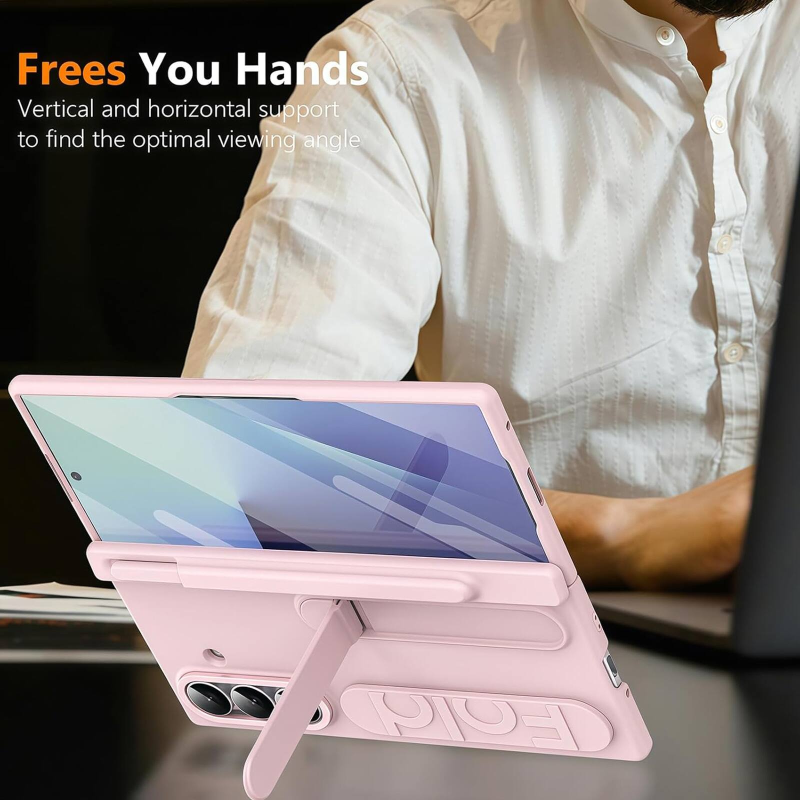 Frees You Hands  
Vertical and horizontal support to find the optimal viewing angle