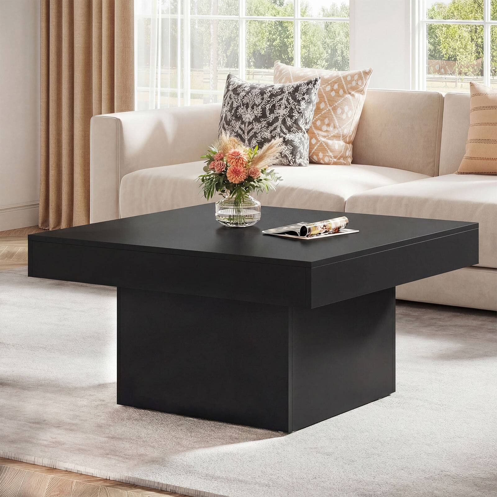 Alt View 1. Gymax - Gymax LED Coffee Table w/Adjustable Light Colors Speed & Brightness Remote Control Black - Black.