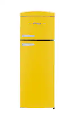 Unique Appliances - Classic Retro 7.5cu.ft Compact Top Freezer Refrigerator - Canary Yellow