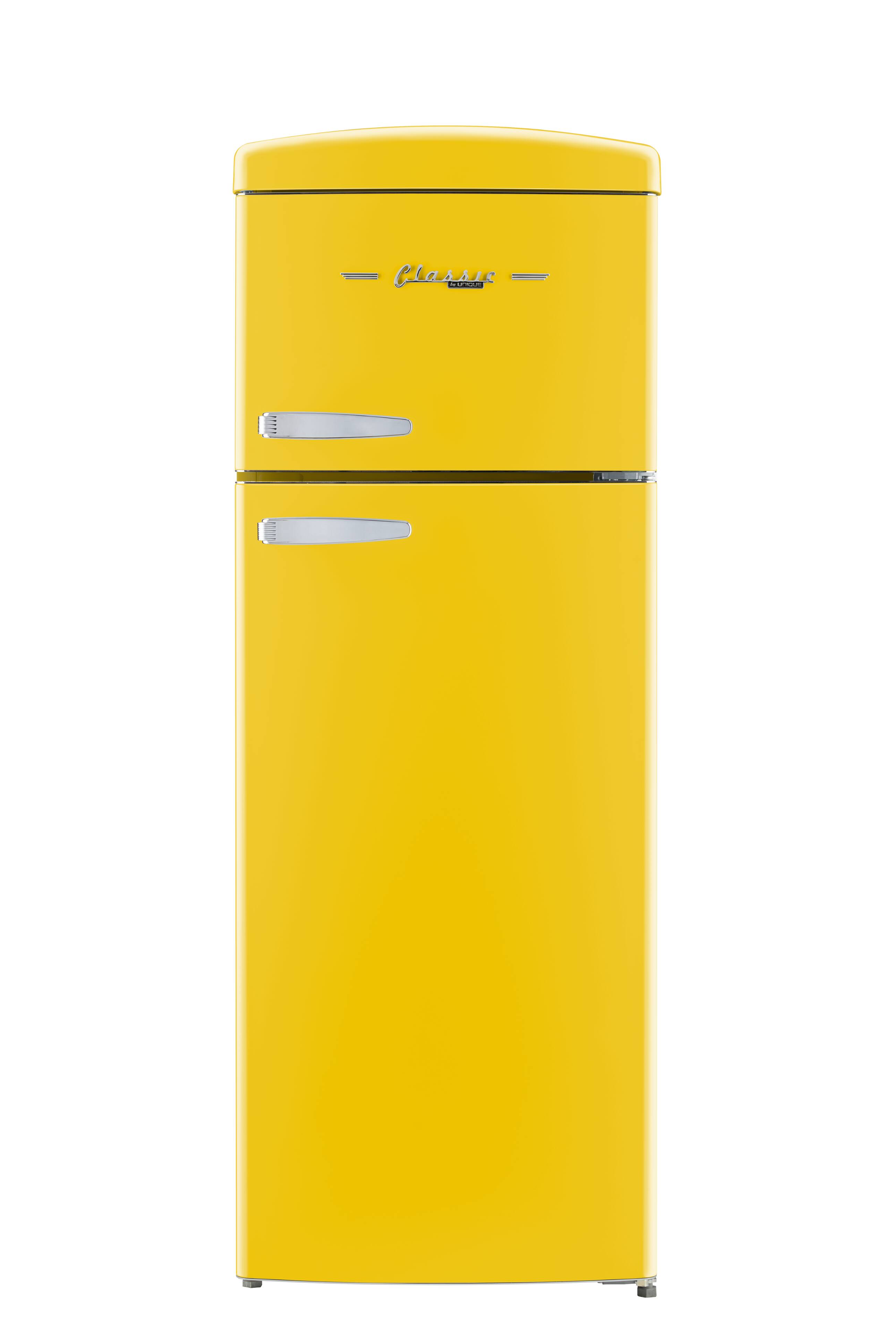 Unique Appliances - Classic Retro 7.5cu.ft Compact Top Freezer Refrigerator - Canary Yellow