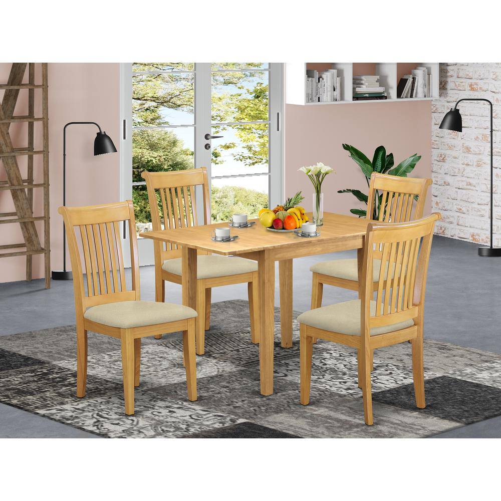 Angle. East West Furniture - Dining Room Set Oak - Brown.