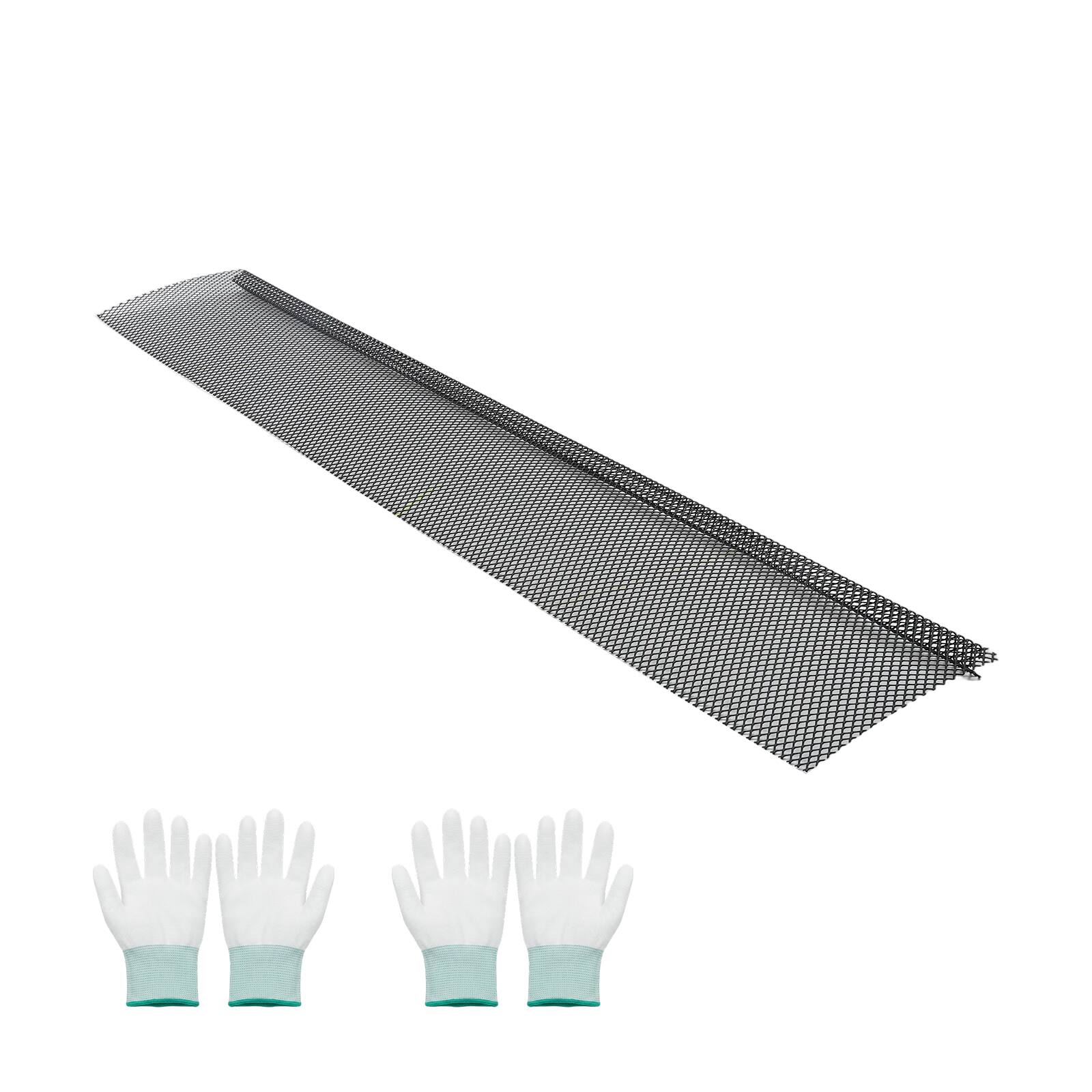 Alt View 5. VEVOR - Gutter Guard, 6 in Powder-Coated Steel Gutter Screen, Heavy-Duty 120 ft Length, 0.04 in Thickness, Leaf Guard for Debris - Black.