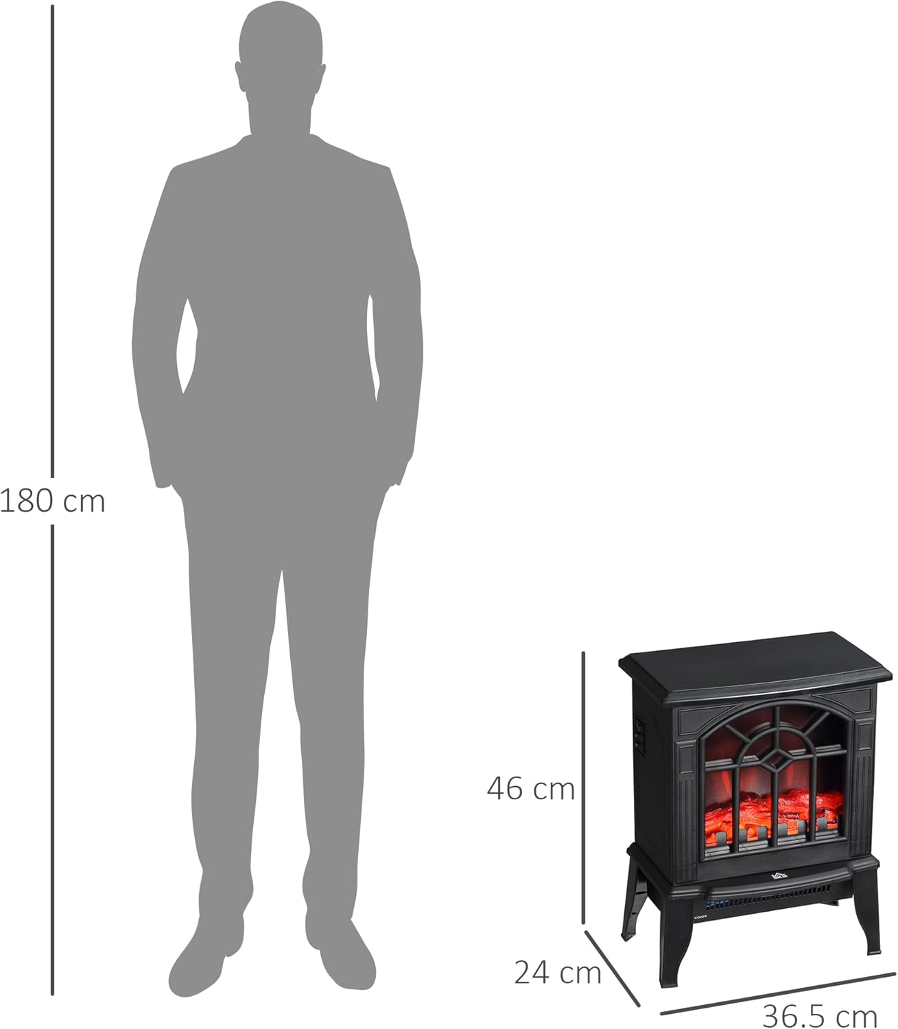 180 cm  
46 cm  
24 cm  
36.5 cm