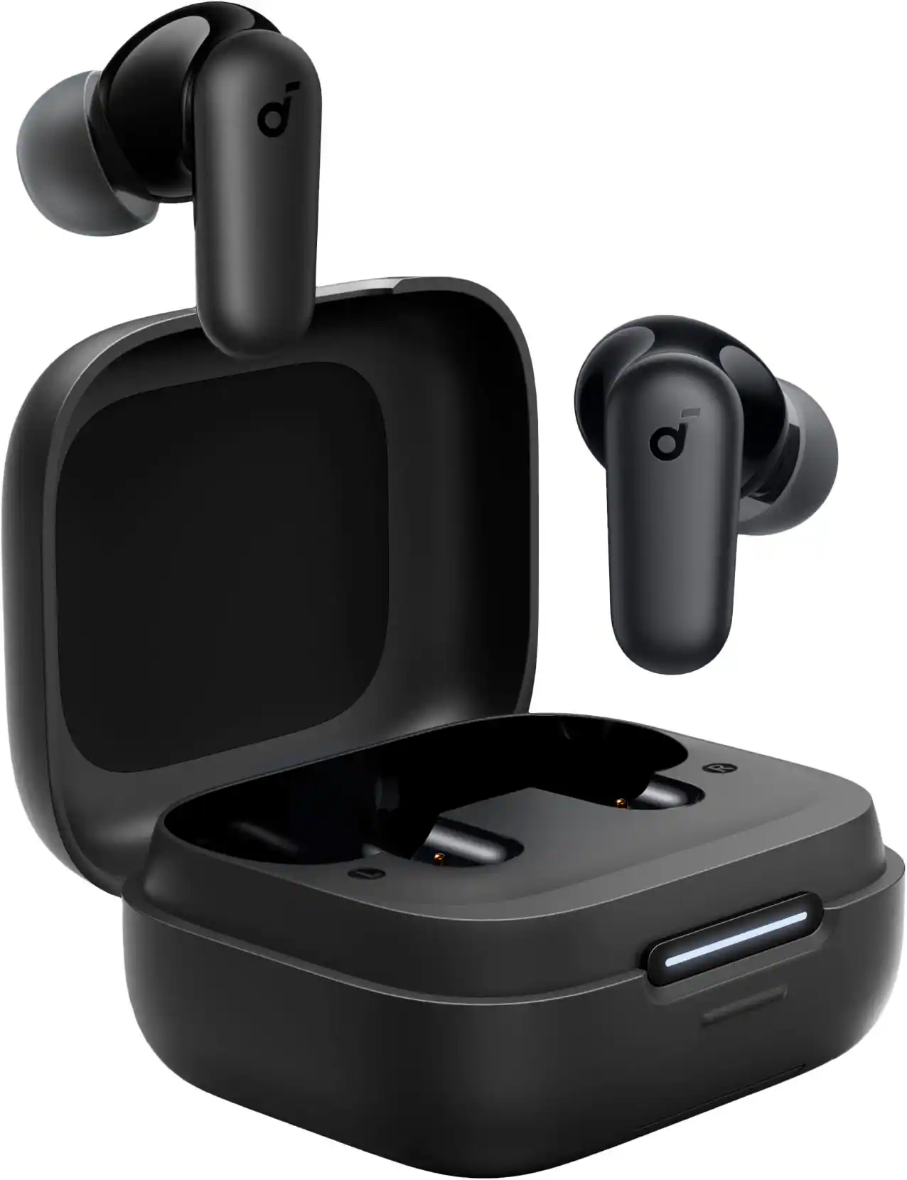 Front. Soundcore - by Anker P30i True Wireless Noise Cancelling Earbuds - Black.