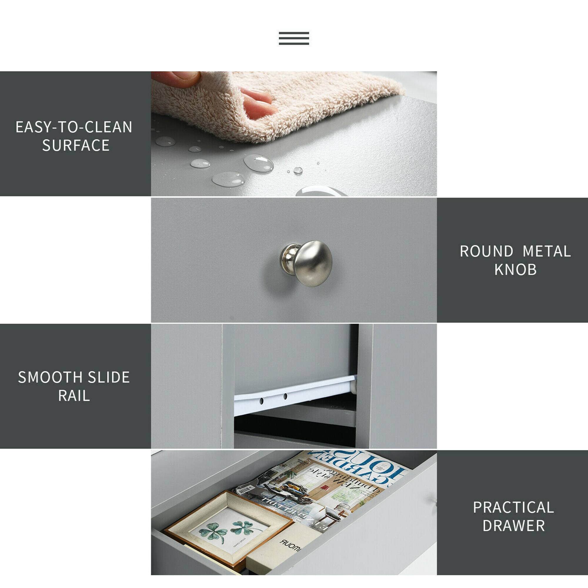 EASY-TO-CLEAN SURFACE  
ROUND METAL KNOB  
SMOOTH SLIDE RAIL  
PRACTICAL DRAWER