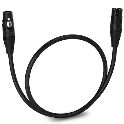 Front. Lyxpro - 1.5 ft Balanced XLR Cable, Male to Female, 3 Pin Microphone Cable - Black.