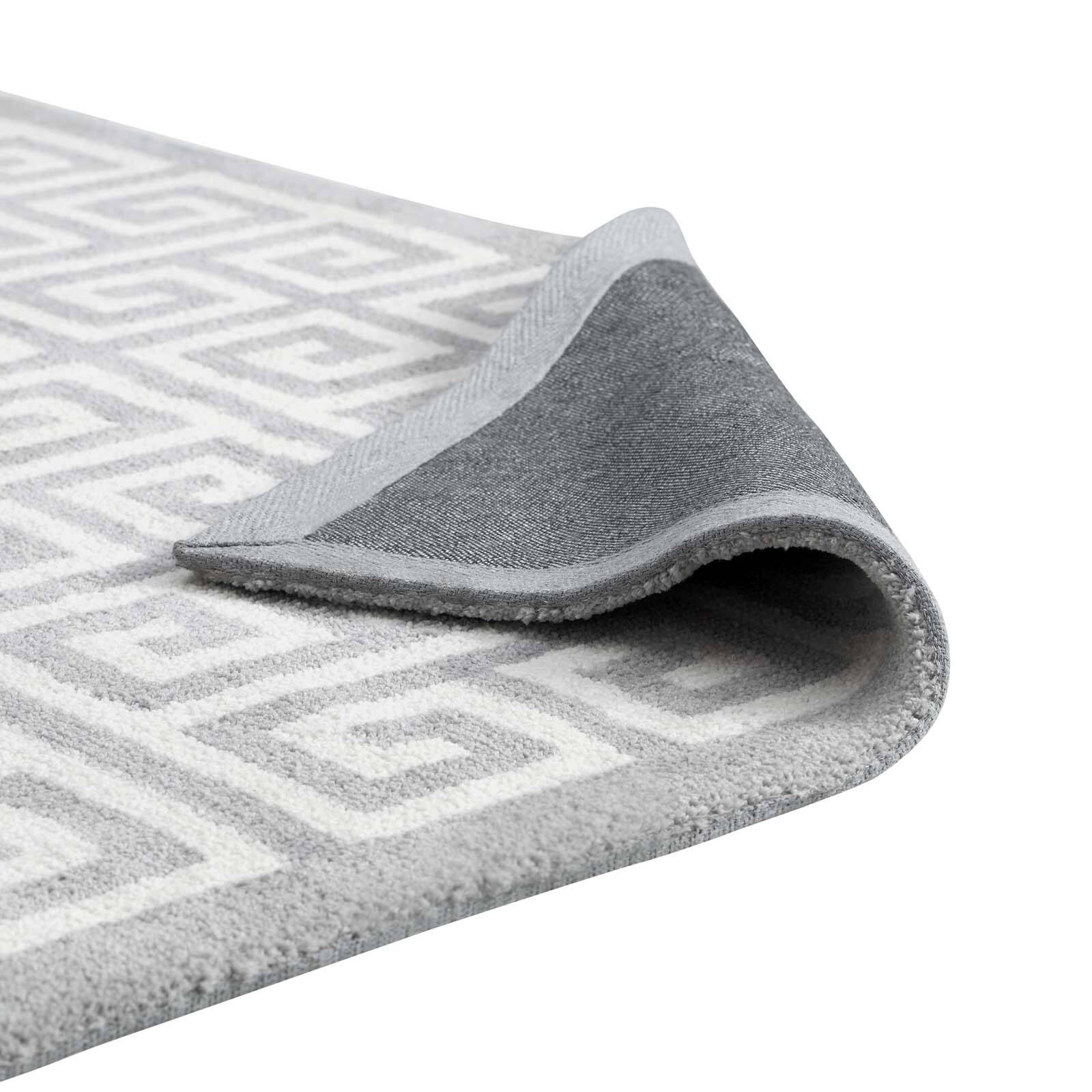Alt View 1. Modway - Freydis Greek Key Area Rug - White and Light Gray.