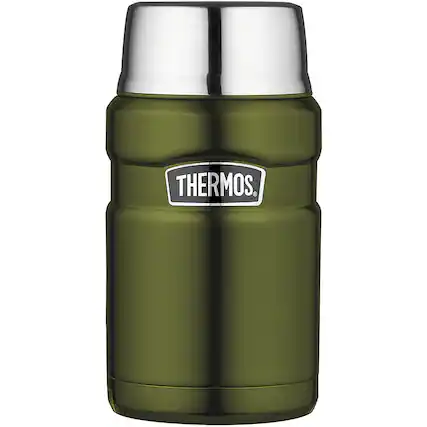 Front. Thermos - Thermos 24 oz. Stainless King Vacuum Insulated Food Jar - Matte Army Green - Matte Army Green.