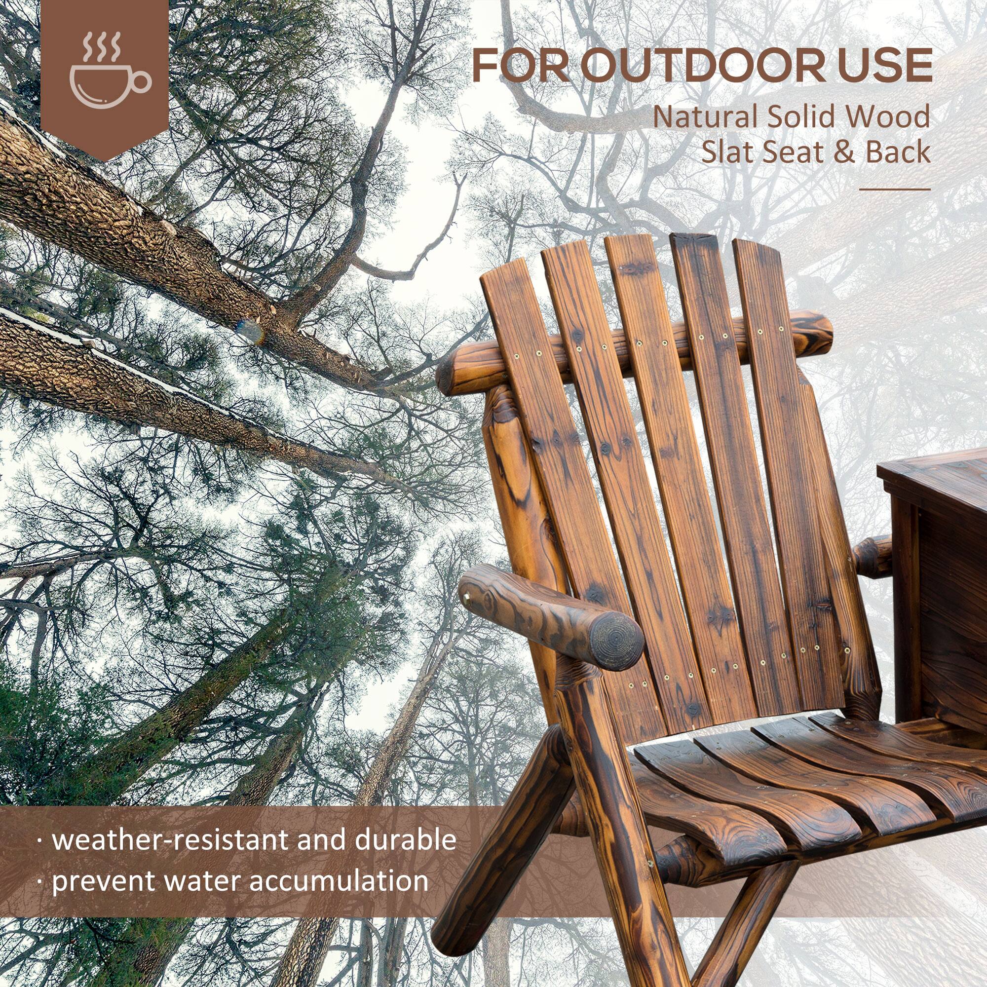 FOR OUTDOOR USE  
Natural Solid Wood Slat Seat & Back  

- weather-resistant and durable  
- prevent water accumulation