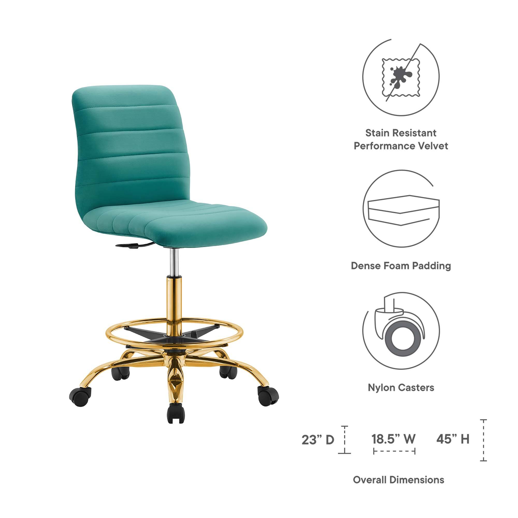Stain Resistant Performance Velvet  
Dense Foam Padding  
Nylon Casters  

Overall Dimensions:  
23" D x 18.5" W x 45" H
