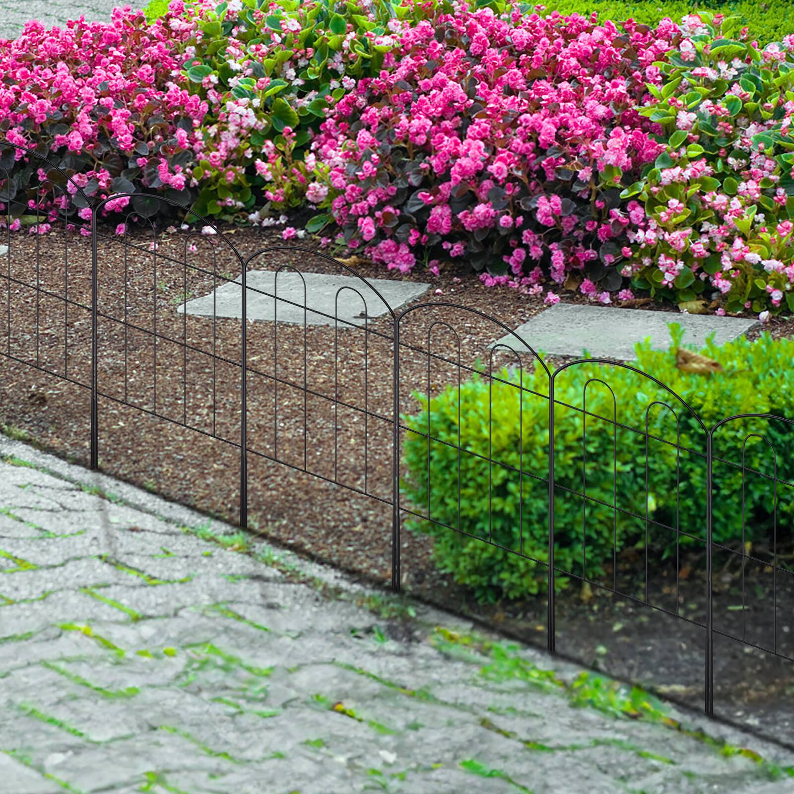 Alt View 1. Oumilen - 28-Pack Decorative Garden Fence Panels, 24in Tall Rustproof Metal Wire Border for Yard and Animal Barrier.