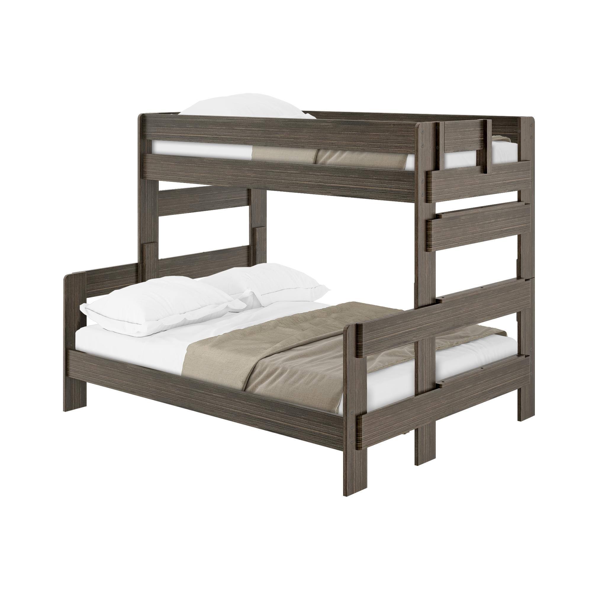 Alt View 1. Plank+Beam - Farmhouse Twin XL over Queen Bunk Bed, Barnwood Brown - Barnwood Brown.