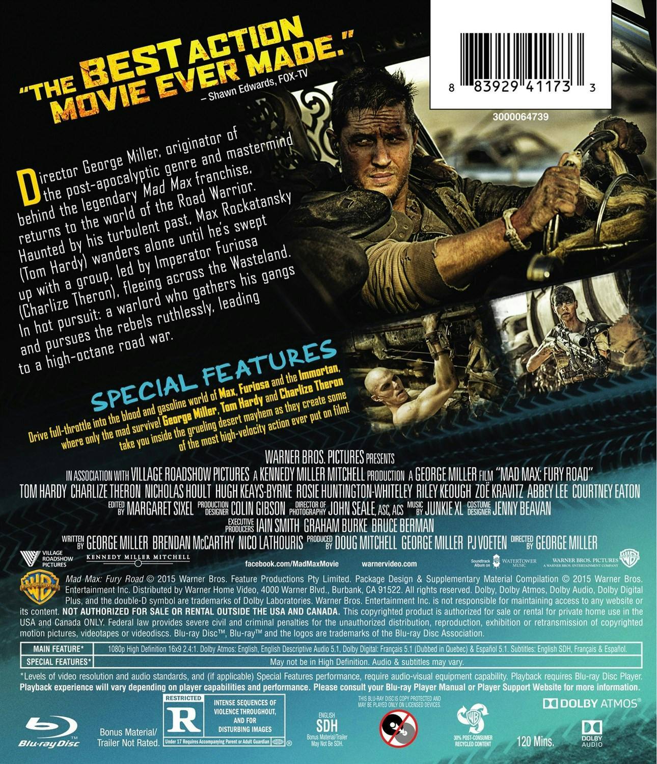 Back. Mad Max: Fury Road [Blu-ray].