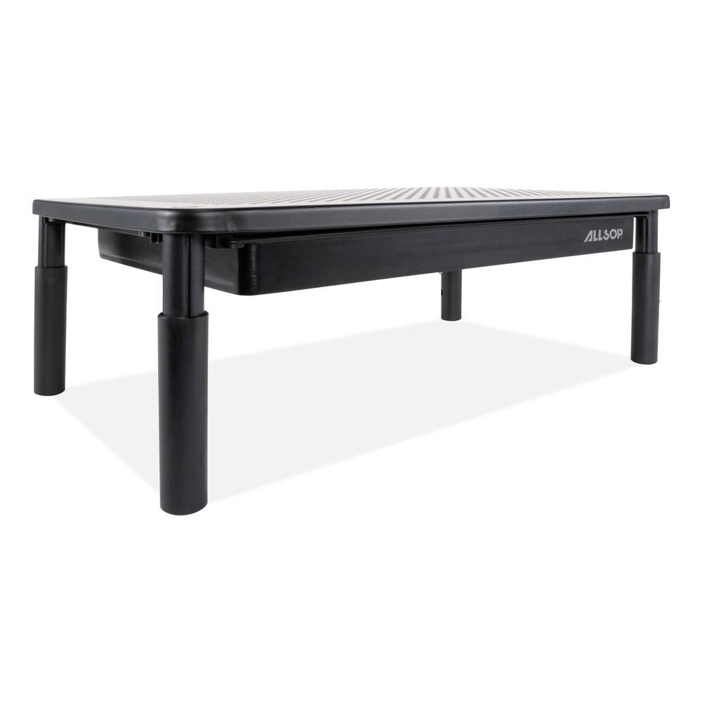 Angle. Allsop - Allsop 32545 14.5 in. x 9.25 in. x 4.13 in. to 5.75 in. Supports 30 lbs. Metal Art Tri Level Stand for 27 in. Monitors - Black.
