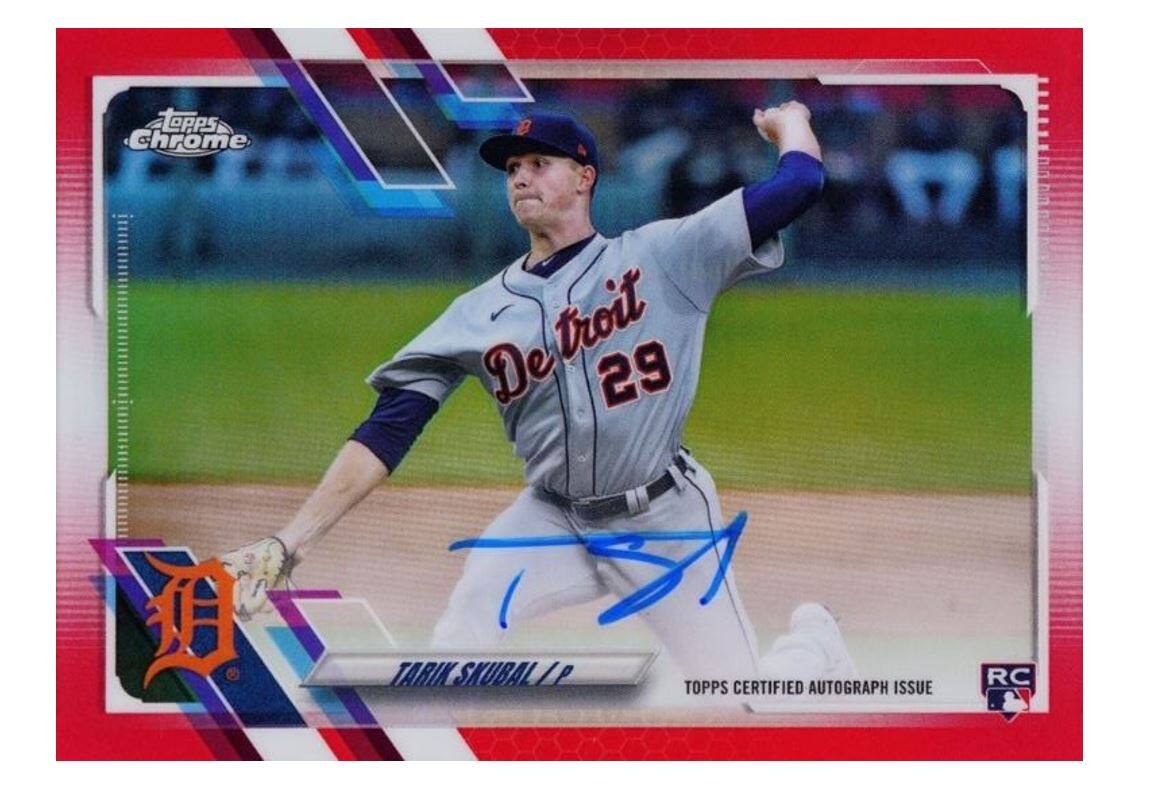 Topps Chrome  
Detroit 29  
Tarik Skubal L P  
Topps Certified Autograph Issue  
RC
