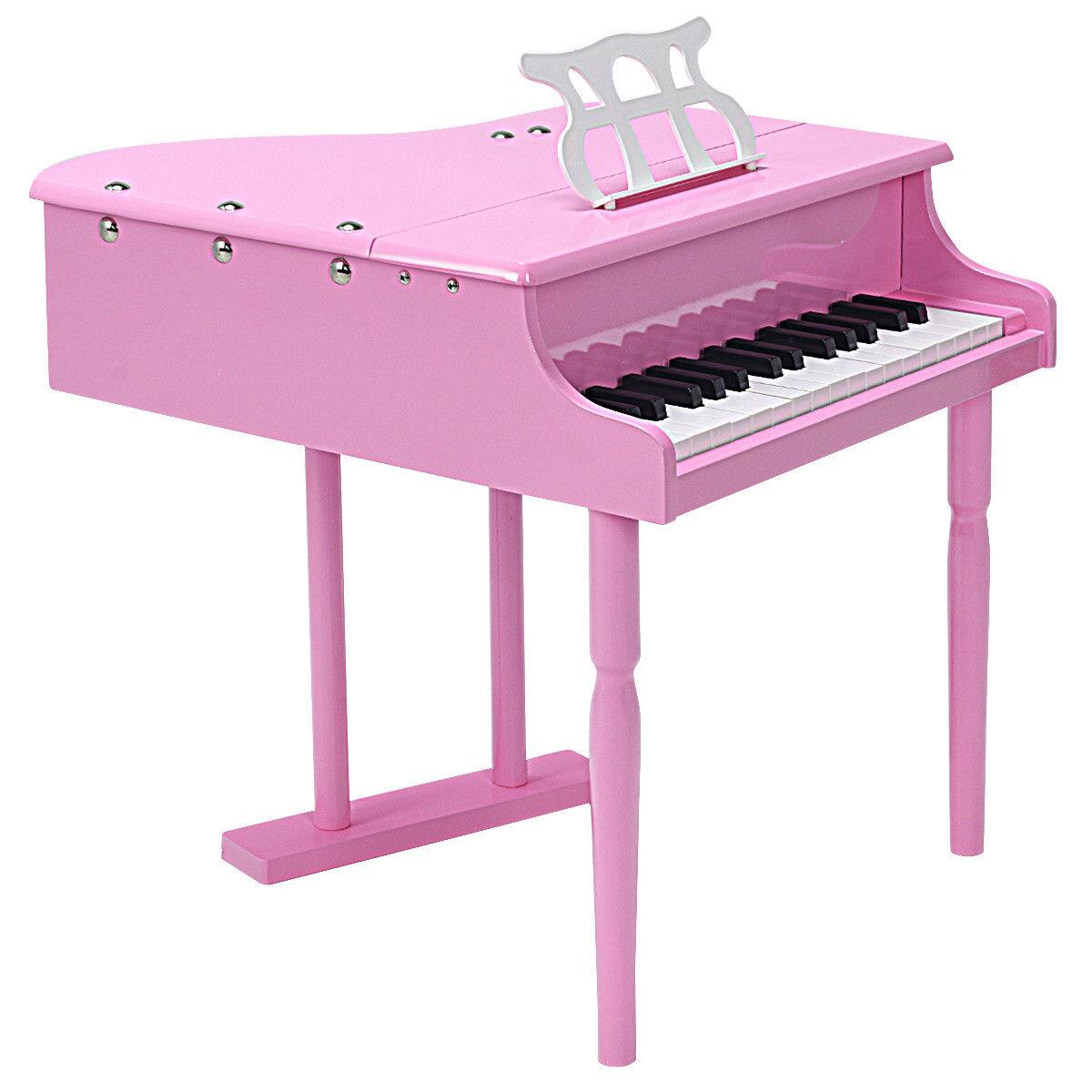 Alt View 16. Costway - Children 30 Key Toy Grand Baby Piano with Kids Bench Wood - Pink.