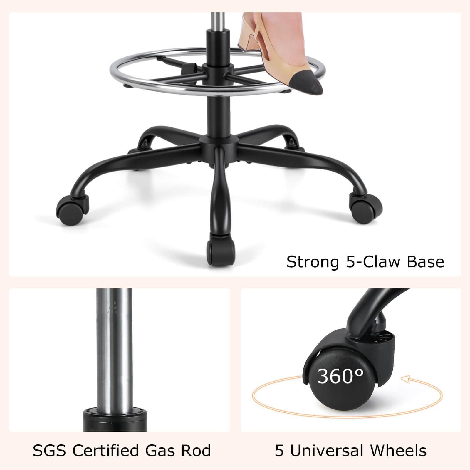 - Strong 5-Claw Base
- SGS Certified Gas Rod
- 360°
- 5 Universal Wheels