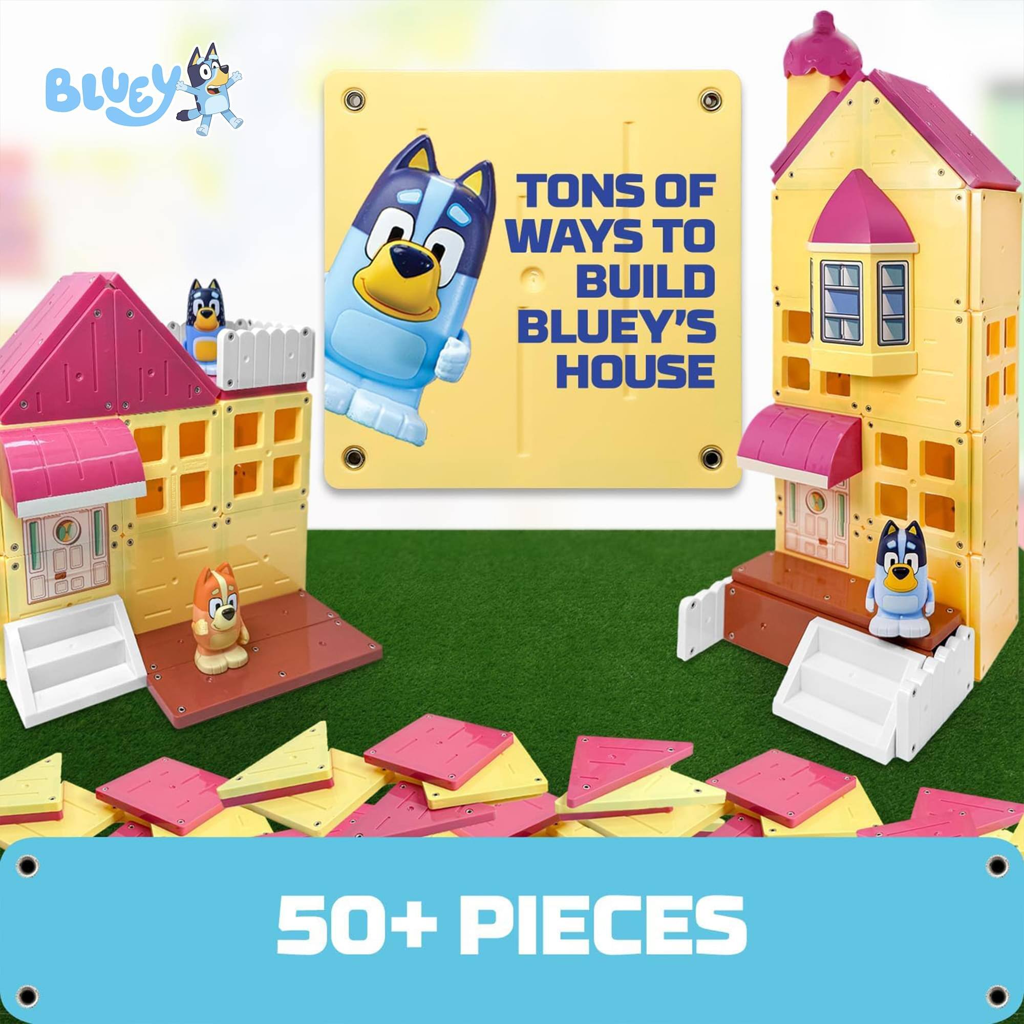 BLUEY  
TONS OF WAYS TO BUILD BLUEY'S HOUSE  
50+ PIECES