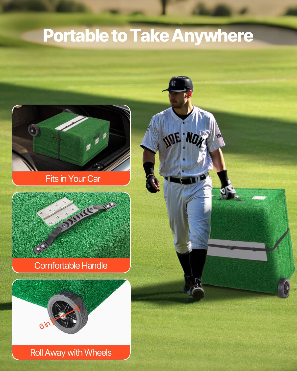 Portable to Take Anywhere

- Fits in Your Car
- Comfortable Handle
- Roll Away with Wheels (6 in)