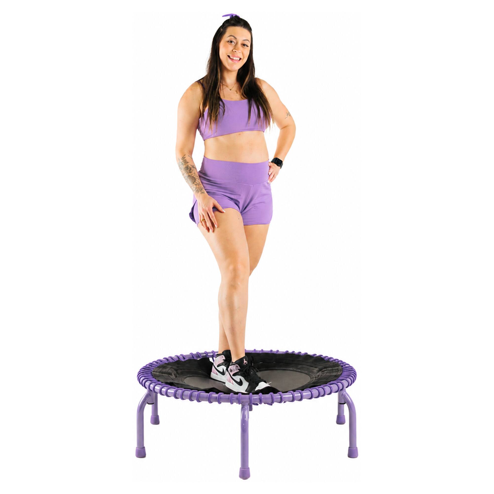 Front. JumpSport - JumpSport 350 PRO Fitness Trampoline, Cardio Workout Equipment, 39 Inch, Inspire - Purple.