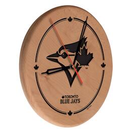 Holland Bar Stool Co. - Toronto Blue Jays 13" Engraved Solid Wood Clock - Multicolor