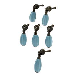TX USA Corporation - Brass And Ceramic Fluted Pull Set of 6 - Turquoise