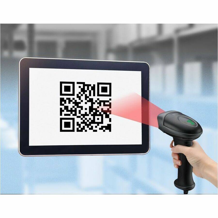 Alt View 4. Adesso - Adesso NuScan 2500 Barcode Scanner - Cable/Wireless Connectivity - 12" Scan Distance - 1D, 2D - LED - CMOS - Bluetooth - Black.